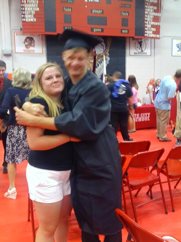 surahmoore's tweet image. little blurry but im so proud of Dylan for graduating! he'll always be a big brother too me, love you dill! #2014grad