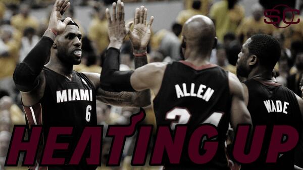 SportsCenter's tweet image. That's it! The Heat are heading back to the Finals! Heat destroy Pacers in Game 6, 117-92. LeBron: 25 Pts, 6 Ast