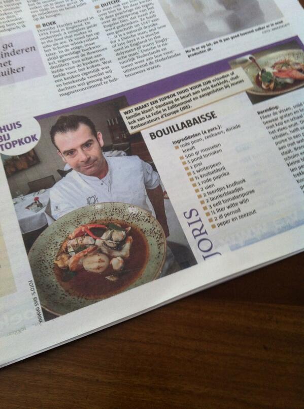 Hee leuk, <a href="/JorisLaFolie/">Joris Kerkhofs</a> met een thuisrecept in de Telegraaf!  via <a href="/OlijfolieShop/">de olijfolie shop</a>
