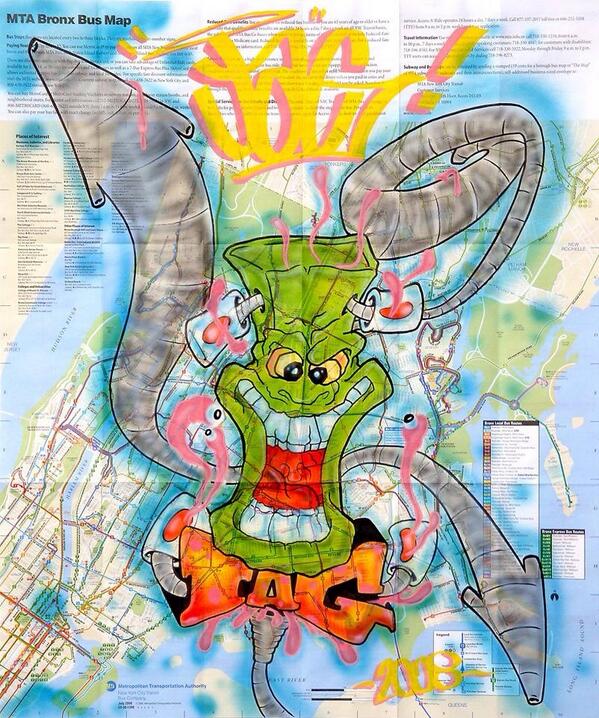 tagniqueprints's tweet image. #TAG #BusMap #ART #NYC #Graffiti
