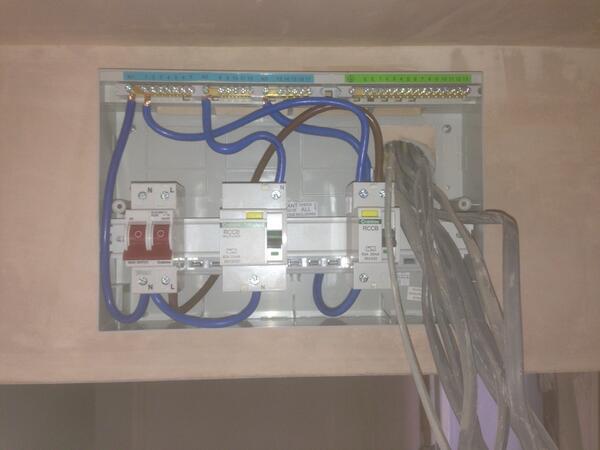 telelectrical's tweet photo. The first of 17 fuseboards in a block of flats to be installed and tested by end of next week! #birmingham http://t.co/NaZlX0dxcg