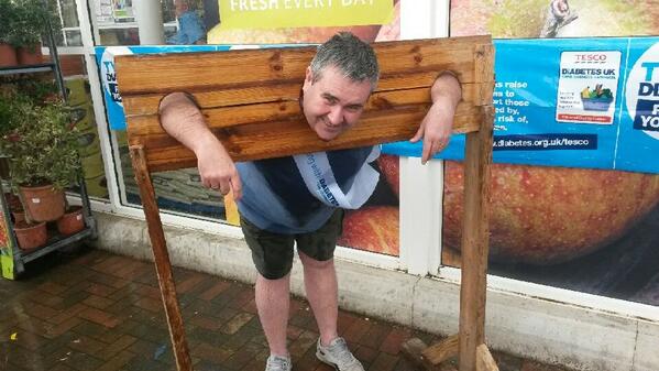 ianblack3060's tweet photo. Me getting soaked in the stocks at Market Rasen. All for Diabetes. http://t.co/TMb58iSKJO