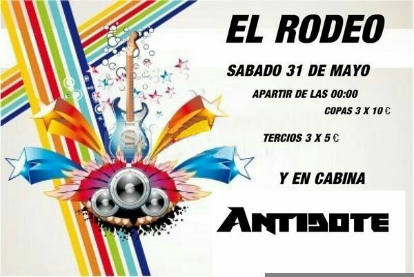 el_rodeo_'s tweet photo. Esta noche debutan en @el_rodeo_ #ANTIDOTE y nos traen los mejores temas y muchas ofertas.....NO FALTEEES!!! http://t.co/ymozV68tox