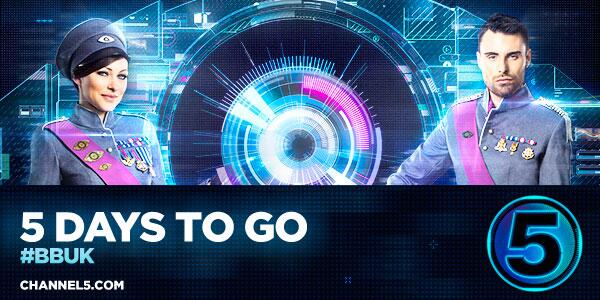 bbuk's tweet image. FIVE. DAYS. TO GO! #bbuk returns Thursday 5th June, 9:00pm, @channel5_tv. RT to spread the word!