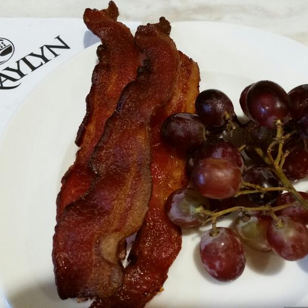 ourstatemag's tweet photo. Good morning from @jwlucasnc. Pre-brunch snack at @GraylynEstate. Can't resist their bacon! @VisitWS #WSculinary http://t.co/dG2pWSRs3I