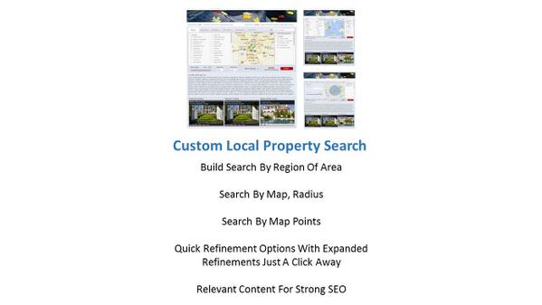 Custom Local Property Search Landing Page Provides Customized Geographic Search Building. #realestate #technology