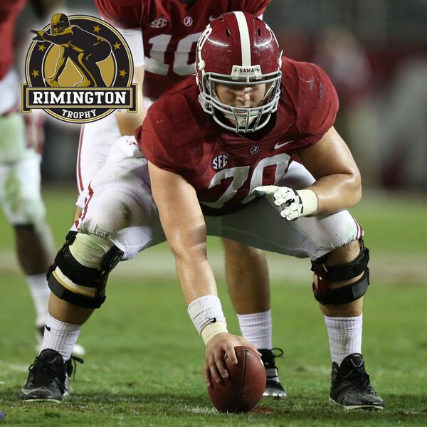 AlabamaFTBL's tweet photo. Congrats to Ryan Kelly for being named to the @rimingtontrophy Spring Watch List! #RollTide #BuiltByBama http://t.co/lWgdEfsPRJ
