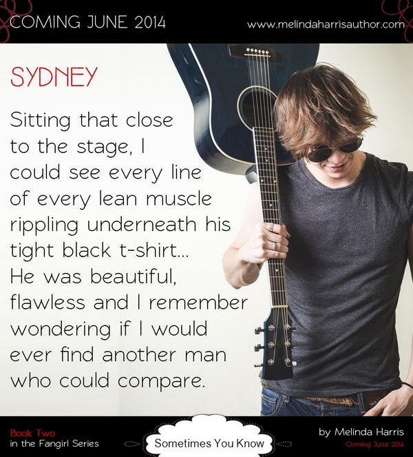 MelHarrisAuthor's tweet photo. The first teaser for my upcoming release, "Sometimes You Know"! Coming June 2014! Please RT! XXOO #TheFangirlSeries http://t.co/ZVyEoI3o66