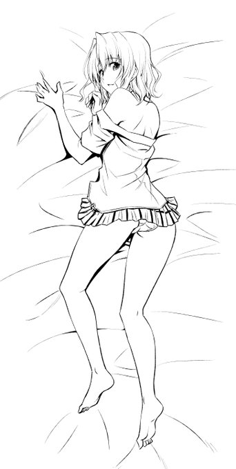 抱き枕の裏面風籾岡。 