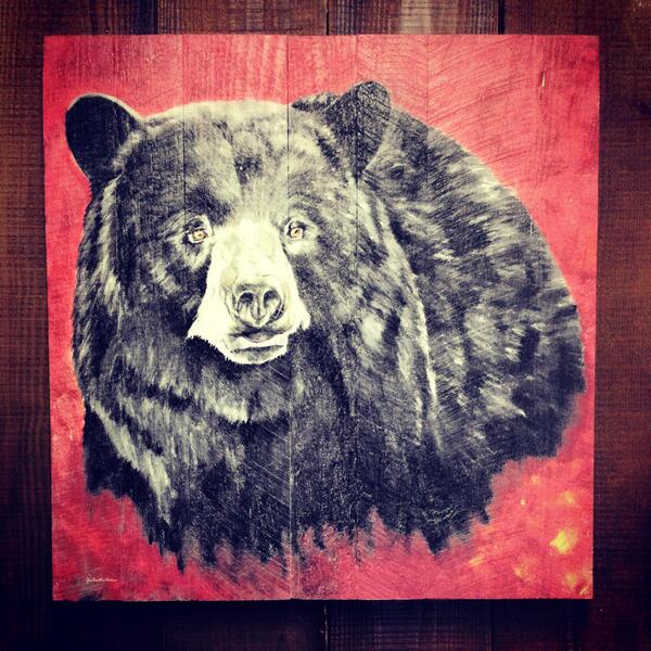 MillWoodArt's tweet photo. Today's piece is drawn by artist Jan Harless and is called "Bear Resting" http://t.co/mX8XKJ9CsO