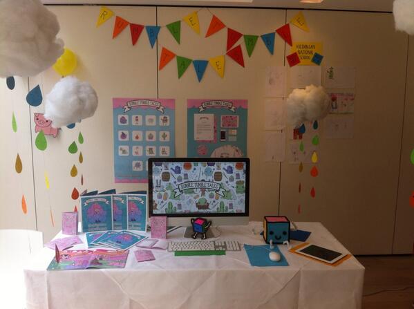 RumbleTumbleApp's tweet image. Our booth at Create exhibition in The Morrisson! Come down and have a glass of wine with us :) #rumbletumbletales