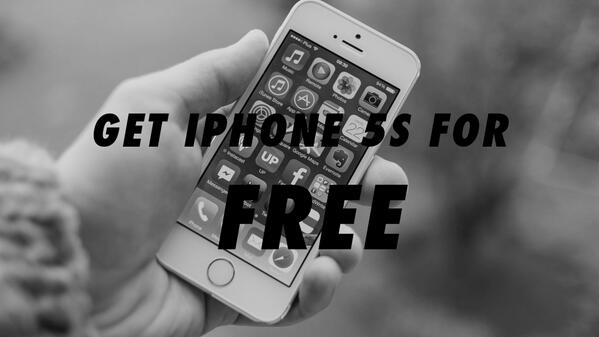 Get FREE iPhone 5s 
1) Follow us and retweet this post 
2) Go to goo.gl/ZIVP4H  and submit the form