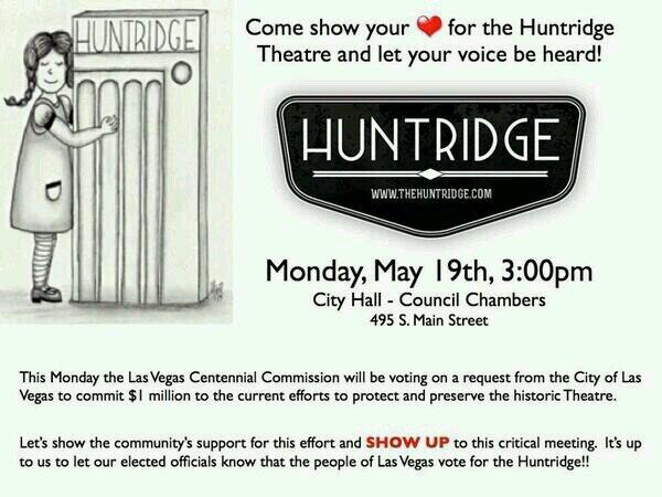 Today at 3:00PM, show the city that you vote for The Huntridge. SHOW UP and show your support! Make your voice heard!