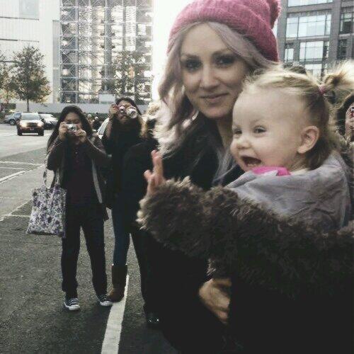 Waving to all of her fans