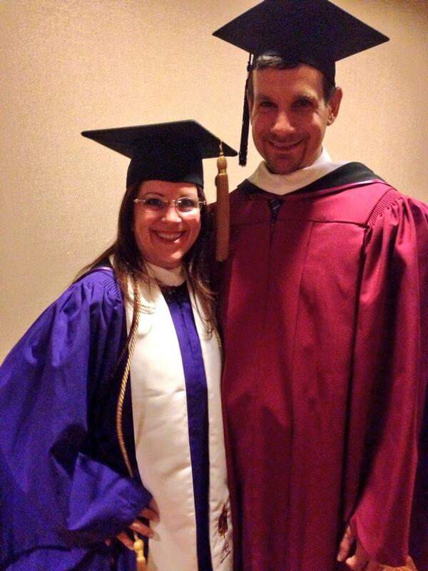 NYUSPS's tweet photo. Student Speaker Theresa Cardamone and Dean Di Lorenzo at the 2014 Undergrad Convocation Ceremony #scpsclassof2014 http://t.co/eRhxTyilH7