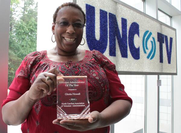 MyPBSNC's tweet photo. Congrats to @UNCTV's Gloria Howell - named 2014 #Volunteer Administrator of the Year by #NCAVA! http://t.co/oYp1swBj8s