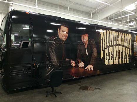 bigvisual_group's tweet photo. The bus wraps are pouring in for #CMAfest. Check out Montgomery Gentry's new ride! #SignAndPrintPartner #tourbuswrap http://t.co/9dlZj0KEbZ