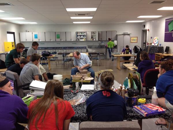 FRHSArt's tweet photo. Thank you to Mr. Perkeybile for demonstrating how to throw pottery on an electric wheel today! #FRindians http://t.co/uekpAIpY9w