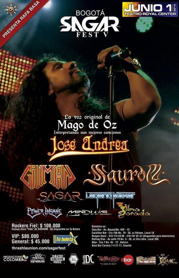 almadorada's tweet photo. Pocos dias @SagarFest Jose andrea ex @MagoDeOzFans @SauromOficial  @paul_gillman @almadorada  @MindwallCo + bandas http://t.co/7wdxPtTIyj