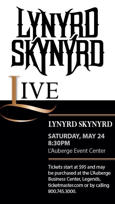 LAubergeLC's tweet photo. Ticket time!!! RT this for a chance to win 2 tickets to @Skynyrd on 5/24. We'll draw a winner at 5pm tomorrow. #GO http://t.co/7m8mr7YX8m