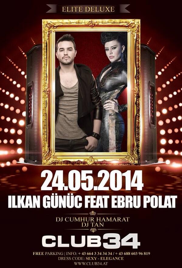 starodasi's tweet photo. 24 Mayıs Cumartesi | İlkan Günüç Feat. Ebru Polat | İnat Şarkısı İle İlk Kez ve Sadece Club Viyana Performansı İle... http://t.co/kP2t34FyxY