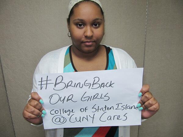 PhyllisProctor's tweet photo. @cunycares #BringBackOurGirls http://t.co/CsS5BpKoOz