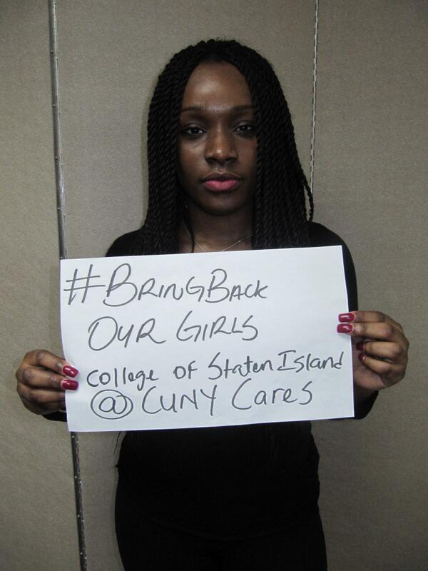 PhyllisProctor's tweet photo. @cunycares #BringBackOurGirls http://t.co/fknZiBq6Kt