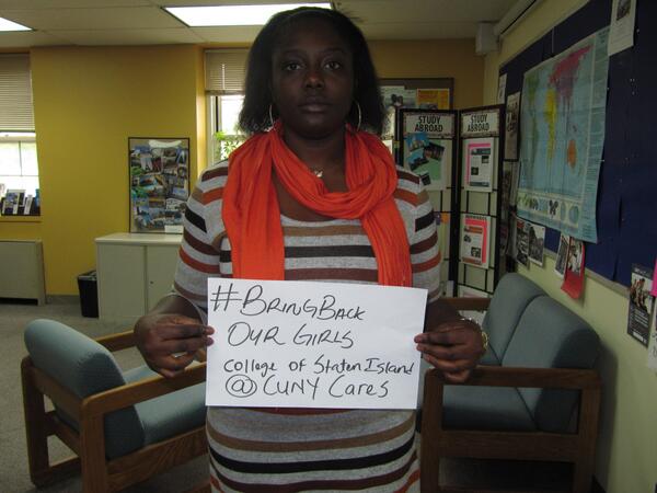PhyllisProctor's tweet photo. @cunycares #BringBackOurGirls http://t.co/BSqEGagW8a