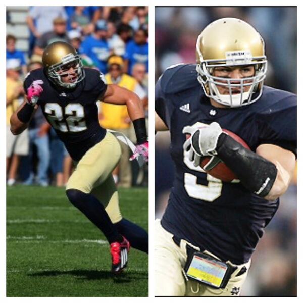 NDFootball's tweet photo. The votes have been counted and your #NDFBDreamTeam Safeties are Tom Zbikowski and @HarriSmith22 #GoIrish http://t.co/kUkeHXKYdY