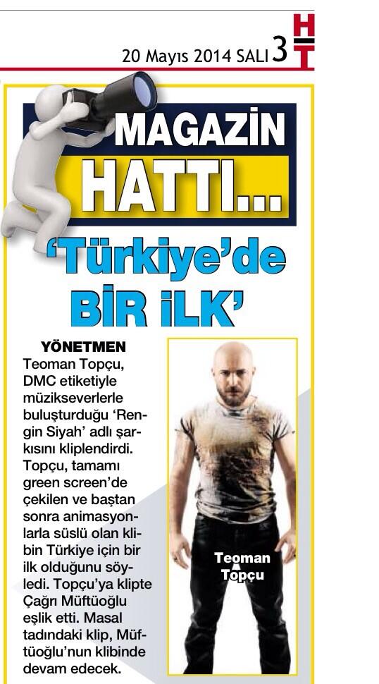 gamzekb's tweet photo. Teoman Topcu'dan Türkiye'de Bir İlk! Haber Türk HT Magazin 20.5.2014 Salı @topcuteoman http://t.co/Opj56ne0qv