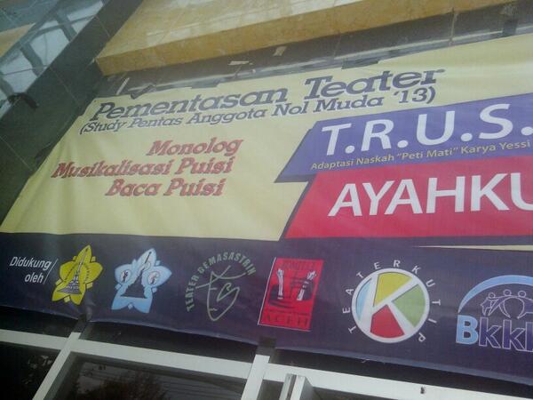 Sukses buat <a href="/teaternolaceh/">Teater Nol Aceh</a> Semoga tetap terjalin kerjasama yg harmonis untuk kemudian hari... Berproses itu seru!