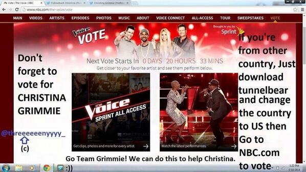 mariemndz_'s tweet image. THIS!! #howtovote vote for Christina Grimmie ONLY!!! 😁😁 (c) RT