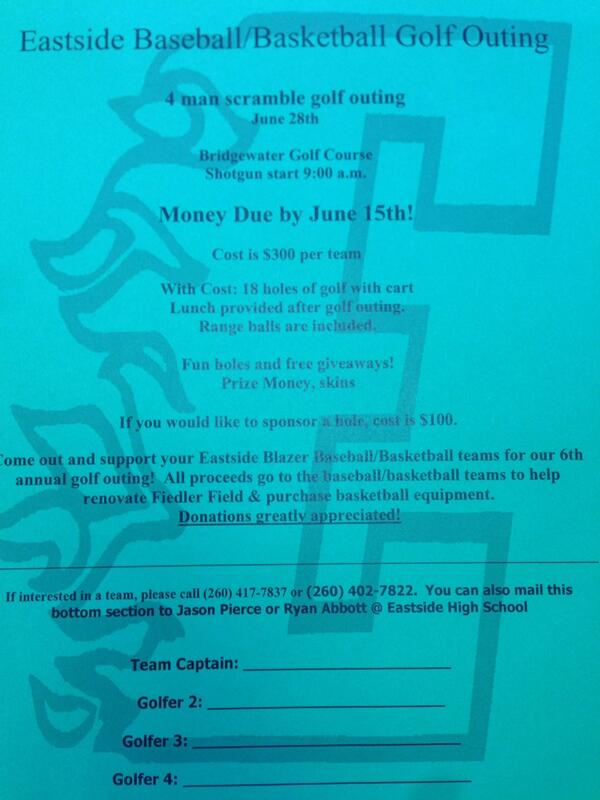 DKESupt's tweet photo. Eastside Basketball/Baseball Golf Outing. It would be great to have former players there! All golf ability welcome! http://t.co/NVHkkb9D65