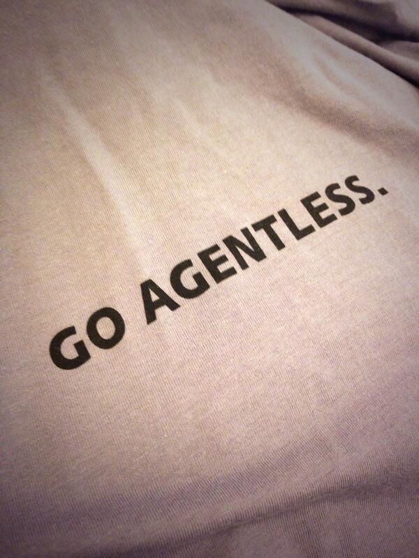 ansible's tweet photo. @codeascraft @stuntbeard @brokenthumbs New @ansible t-shirts debut at Meetup! #goagentless http://t.co/qH9h1EXmnS