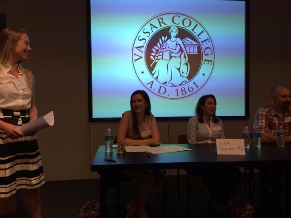 MarieDilemani's tweet photo. Thx to those who came! “@MarieDugo VassarClubNY: .@MarieDugo and @anapopkowski  kicking off the #VCNY Media Panel! http://t.co/26U9LFE4yG”