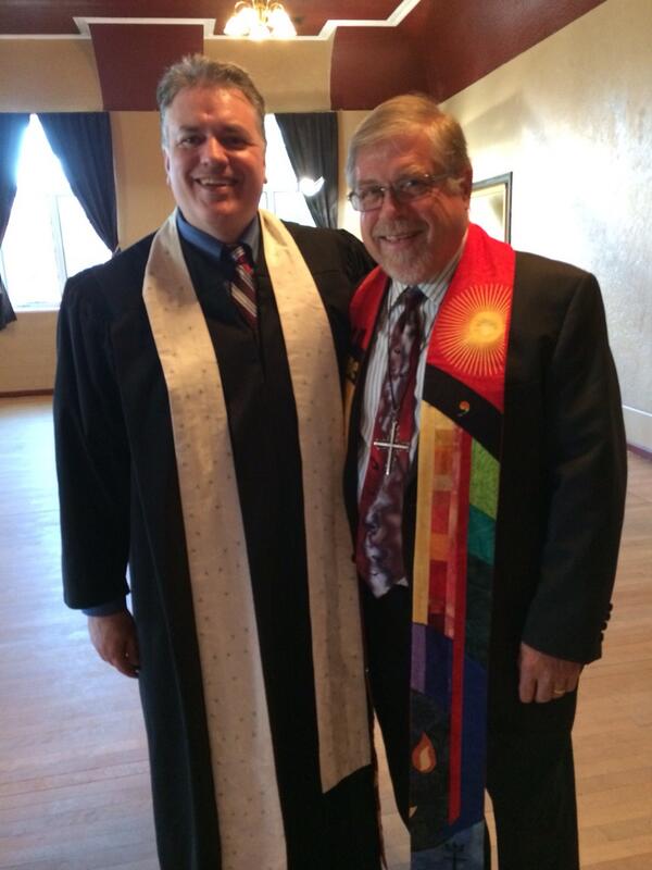 RevChuckCurrie's tweet photo. Hanging with Rev. Dr. Walter John Boris of the CPC @UnitedChurch of Christ as we perform weddings. #marriageequality http://t.co/GLngooKBiF