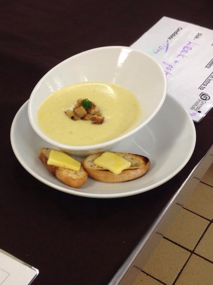 Tom kerridge on Twitter "Leek and potato soup with toasted ciabatta and garlic croutons with a