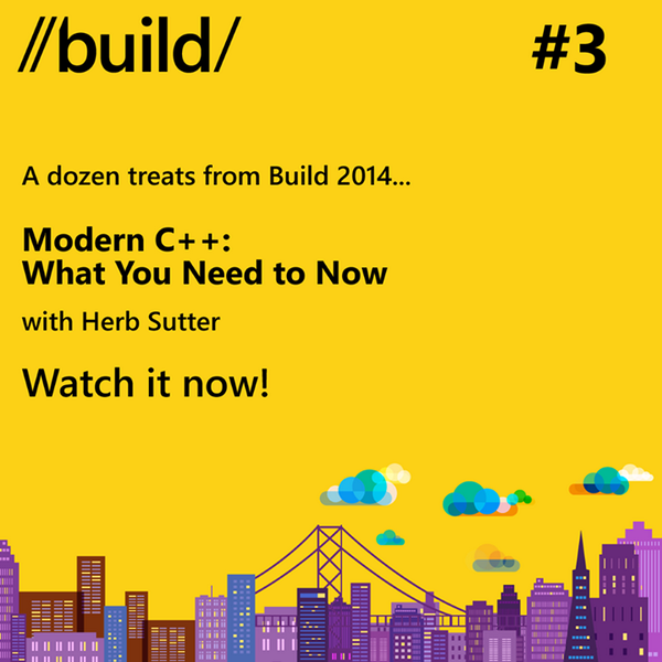 VisualStudio's tweet photo. Encore! Modern C++: What You Need to Know - http://t.co/DTRDA18rOf - #Build2014 video replay. http://t.co/BEDuU40AVW