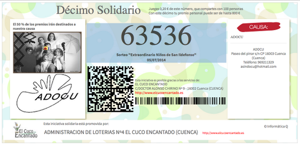 Participa en el Sorteo Extraordinario "Niños de San Ildefonso" y colabora con nosotros en elcucoencantado.es/Web_2_0/decimo…