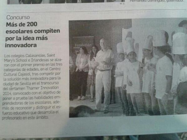 guzmanbyrne's tweet photo. @CIrlandesasBami en diario de Sevilla tras la competición de emprendedores @thamerschool http://t.co/H4oHK6b9R1