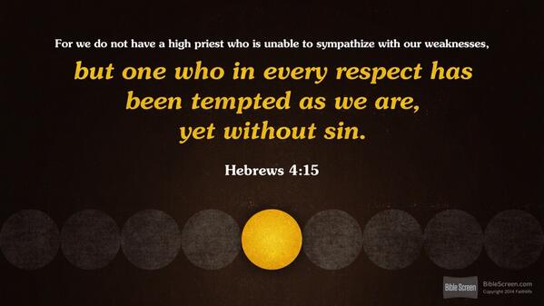 lynjuls's tweet photo. Amen! Great reminder that Jesus was fully God and fully man too. He faced the many temptations we do, yet didn't sin. http://t.co/cbxbVzei5o