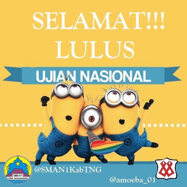 amoeba_01's tweet photo. Selamat Lulus Ujian Nasional Siswa/i SMAN 1 Kab. Tangerang! #Nebal47
@SMAN1KabTNG http://t.co/uewWAt45Uz