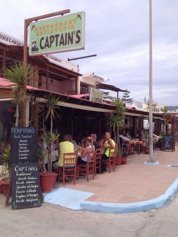 Captains Restaurant at 2pm....not even night time and already busy...this is how we roll!!! #kos2014 #kardamena