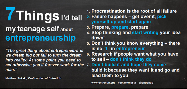 tukakimatt's tweet photo. what r those 7 things id tell my teenage self on #entrepreneurship ?IN more detail http://t.co/3uwrSxXHei … #startup http://t.co/98Y1gd1smo