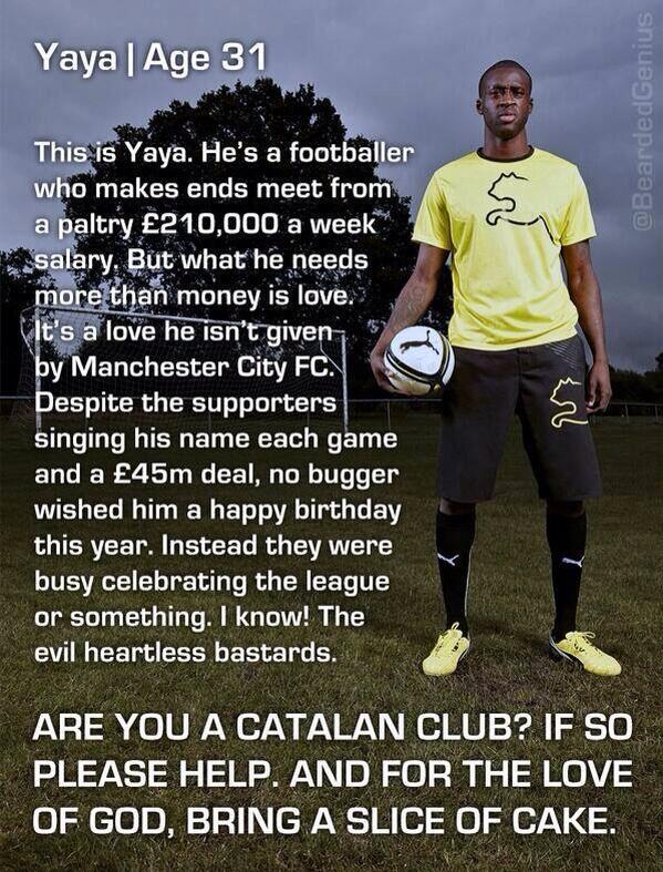 FootballHQ's tweet photo. Can you help poor Yaya? http://t.co/8CezvV2Zu1