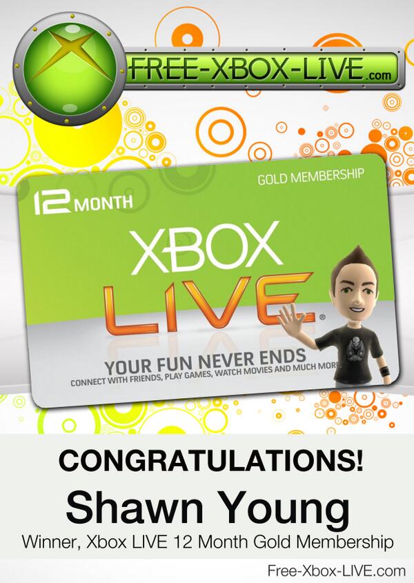 And last week's #XboxLIVE #12MonthGoldMembership Giveaway winner is Shawn Young!