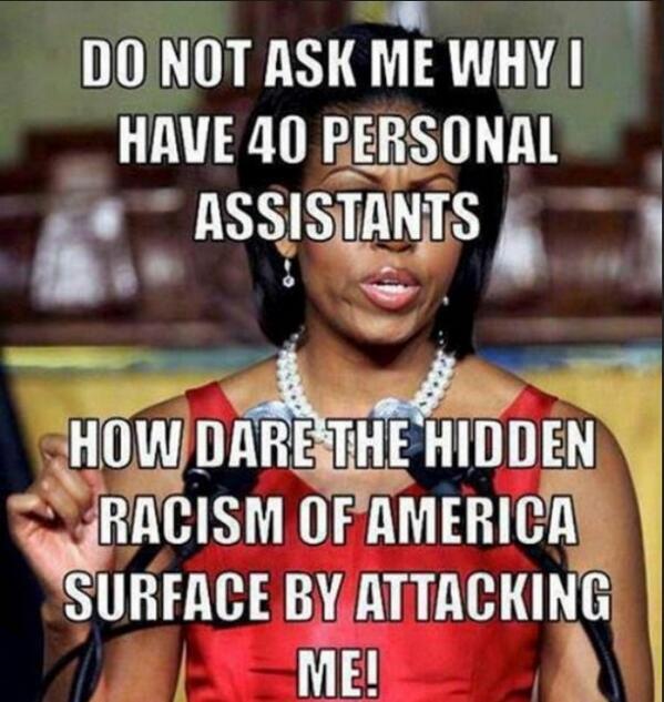 FreeRepublic2's tweet image. &quot;The hidden racism&quot; said nations Black 1st lady
#TCOT #teaparty #p2 #pjnet #GOP #nra #ccot #2A #tlot #lnyhbt #ocra