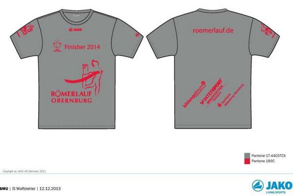 Hier ist es nun das Römerlaufshirt 2014 in seiner 9. Auflage. Topaktuelles Running-Shirt. roemerlauf.de
