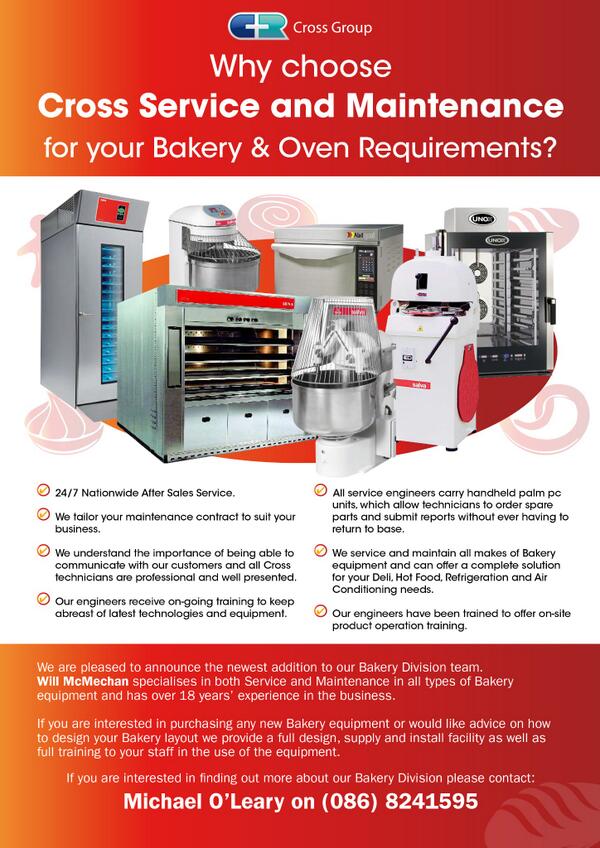 Cross_Ref's tweet photo. Cross Refrigeration now offer a full #Bakery and #Oven Service and Maintenance facility. Call us for more details. http://t.co/1WOeyOGDWD