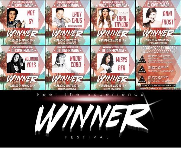 LoQEteconto's tweet photo. Mirar que cartelazo para este Sabado en Winner Festival (Barcelona) os esperamos ladies :) http://t.co/oAZY679yzl